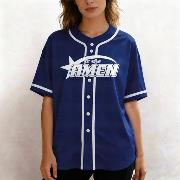 Maillot de baseball Christianartworkshop Amen noir et blanc - image 53