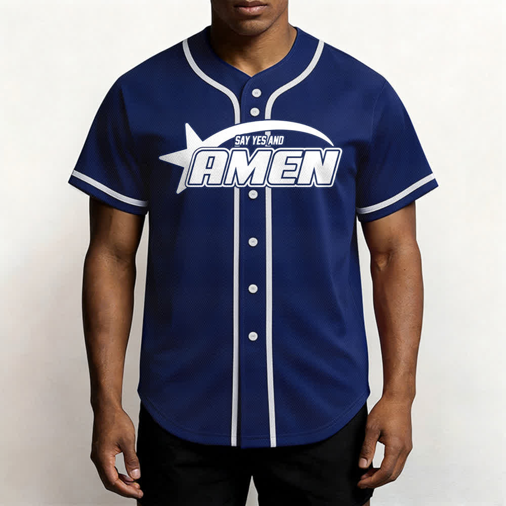 Maillot de baseball Christianartworkshop Amen noir et blanc - image 55