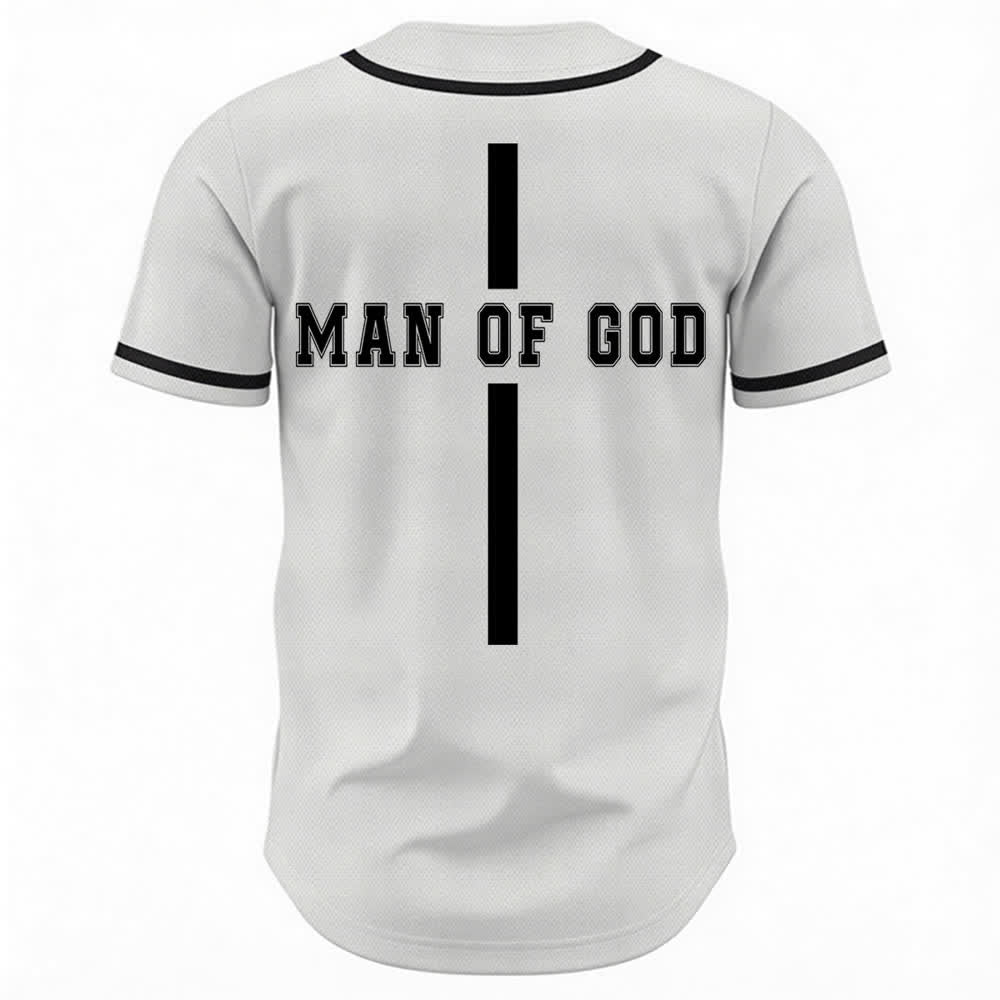 Maillot de baseball universitaire à boutons « Homme de Dieu » de Christianartworkshop - image 1