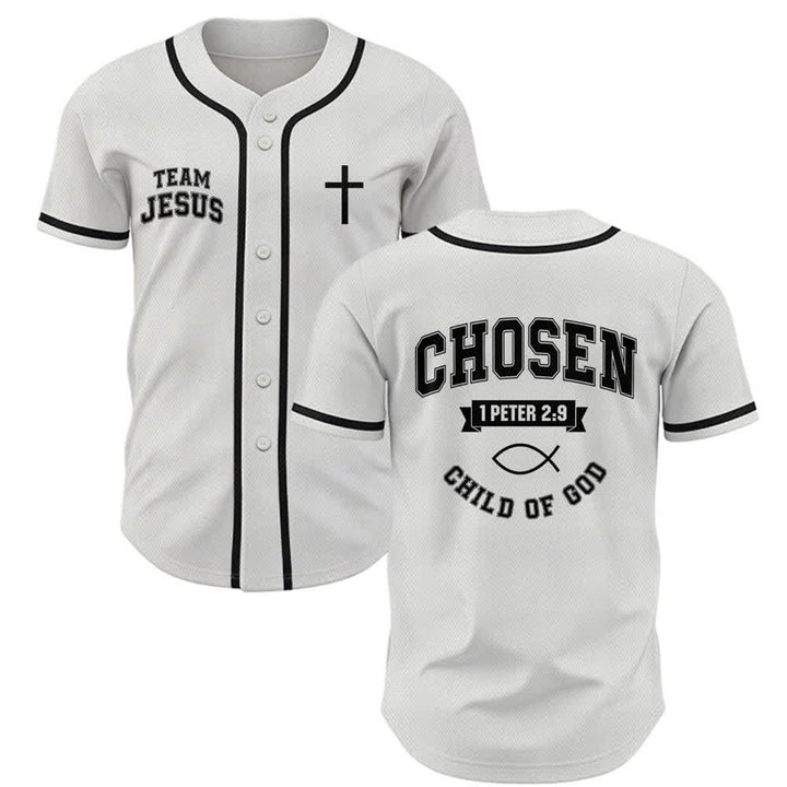 Maillot de baseball de l'équipe Christianartworkshop Jésus, enfant choisi de Dieu - Blanc - 5XL - image 0