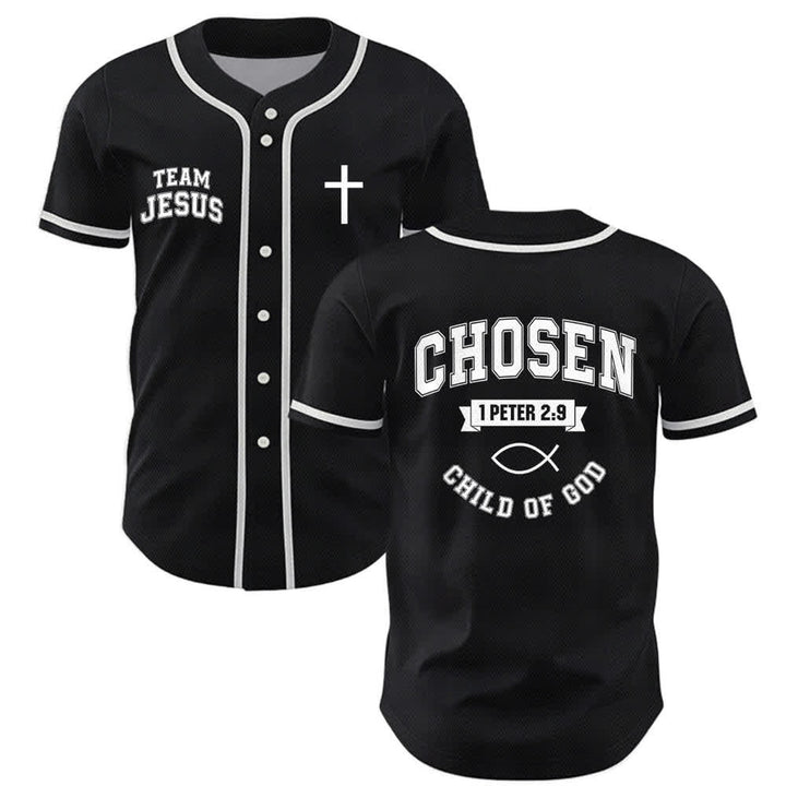 Maillot de baseball de l'équipe Christianartworkshop Jésus, enfant choisi de Dieu - Noir - 5XL - image 7