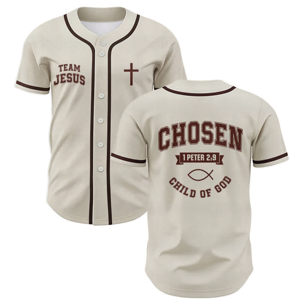 Maillot de baseball de l'équipe Christianartworkshop Jésus, enfant choisi de Dieu - Beige - 5XL - image 28