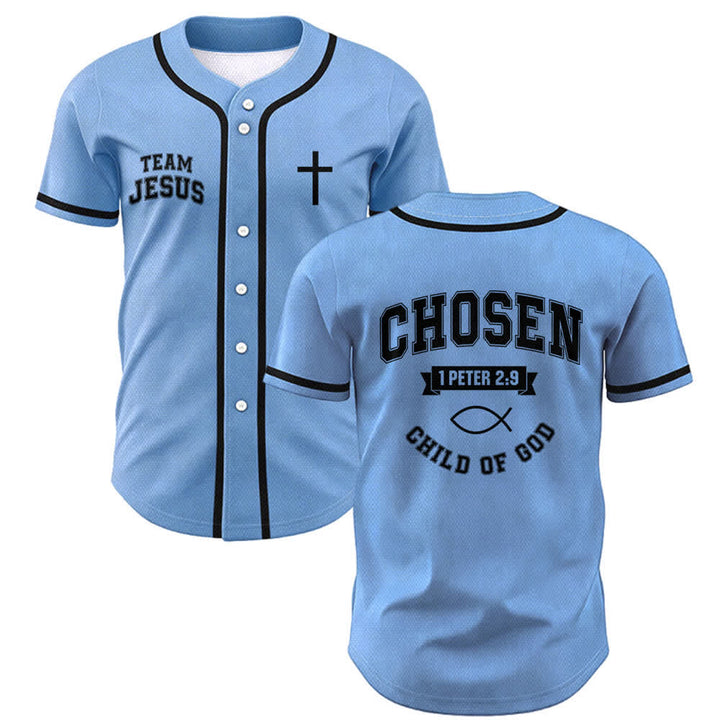 Maillot de baseball de l'équipe Christianartworkshop Jésus, enfant choisi de Dieu - Bleu - 5XL - image 35
