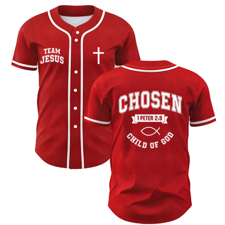 Maillot de baseball de l'équipe Christianartworkshop Jésus, enfant choisi de Dieu - Rouge - 5XL - image 49