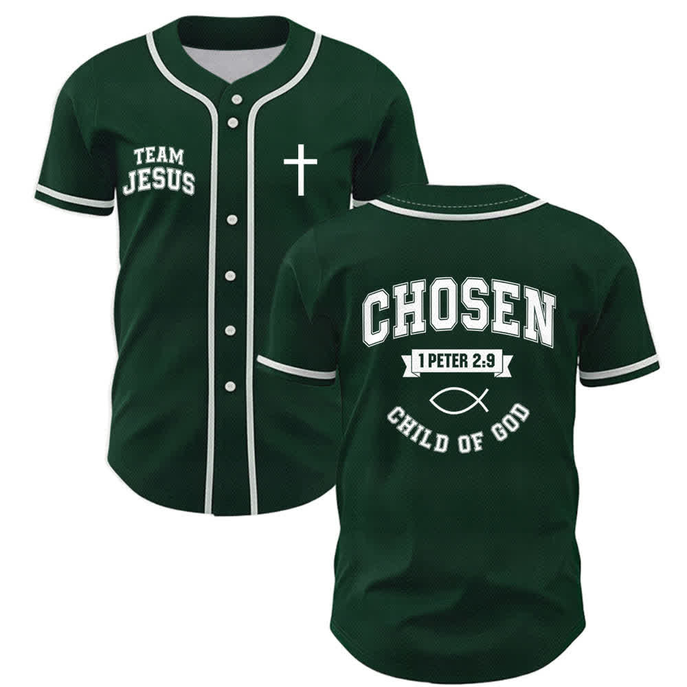 Maillot de baseball de l'équipe Christianartworkshop Jésus, enfant choisi de Dieu - Vert - 5XL - image 21
