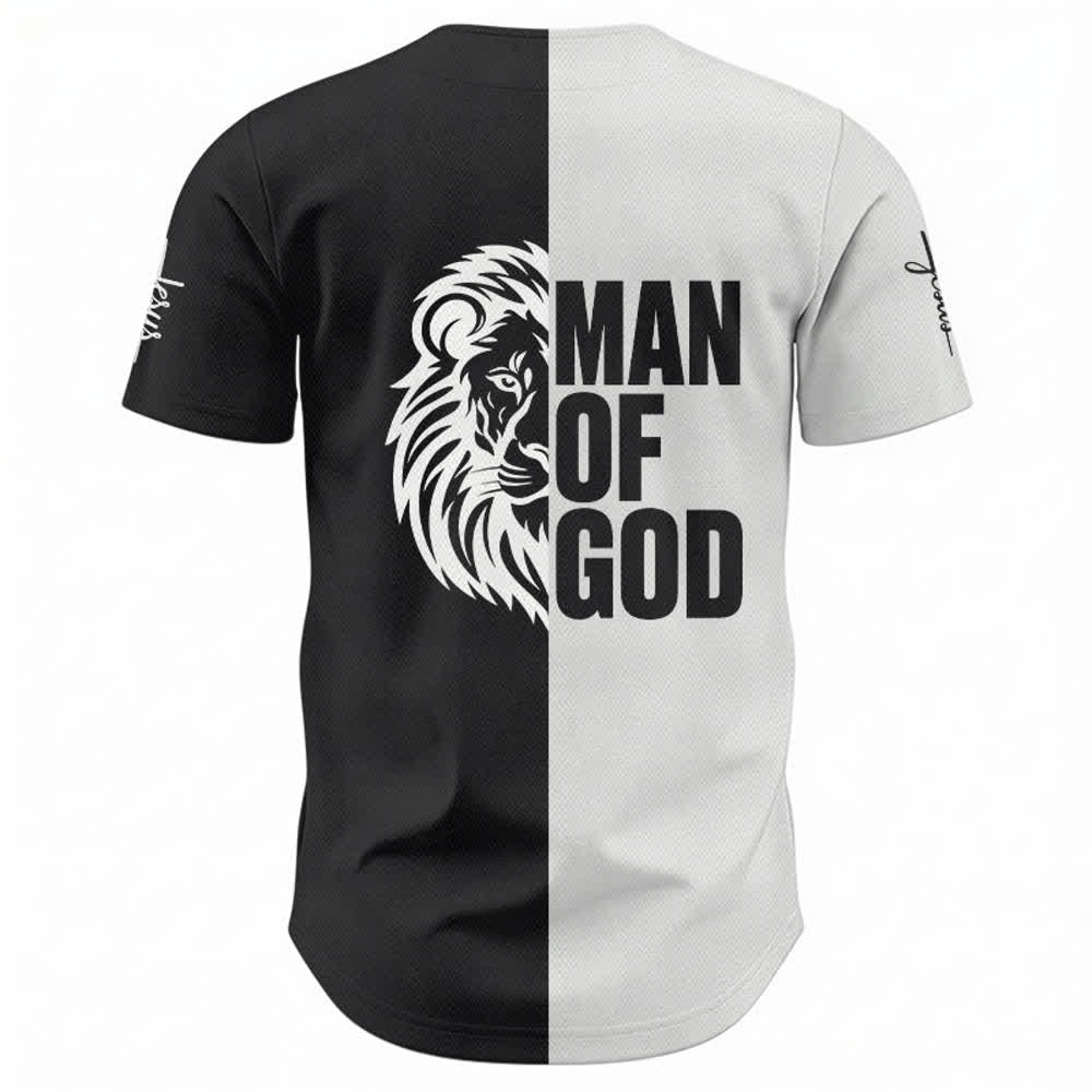 Maillot de baseball noir et blanc bicolore Enfant de Dieu de Christianartworkshop - image 1