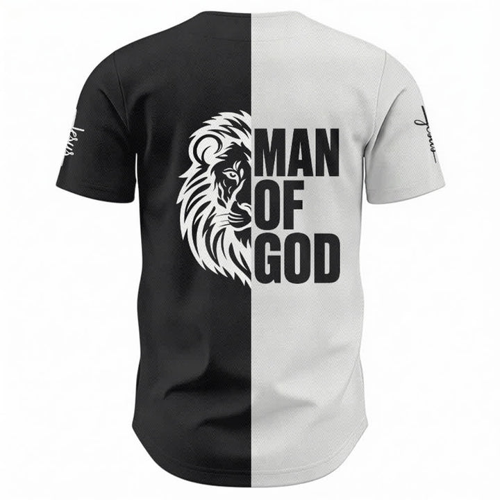 Maillot de baseball noir et blanc bicolore Enfant de Dieu de Christianartworkshop - image 1