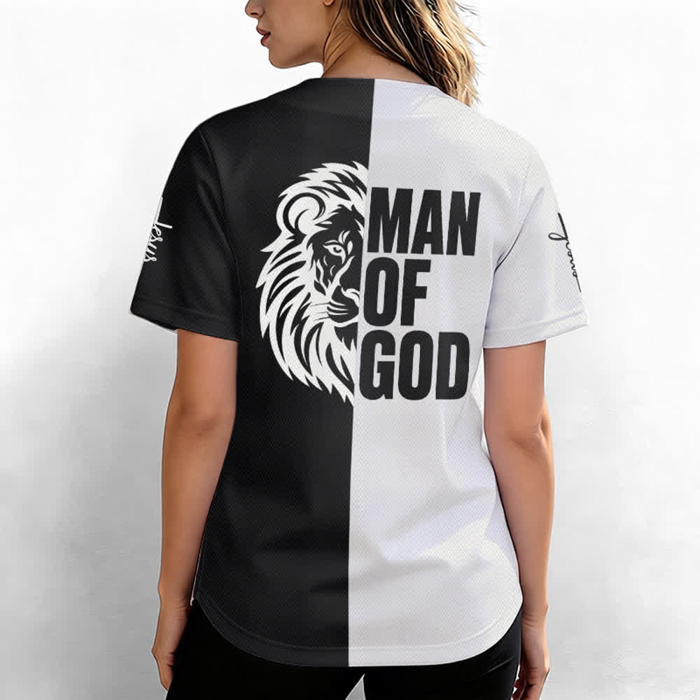 Maillot de baseball noir et blanc bicolore Enfant de Dieu de Christianartworkshop - image 3