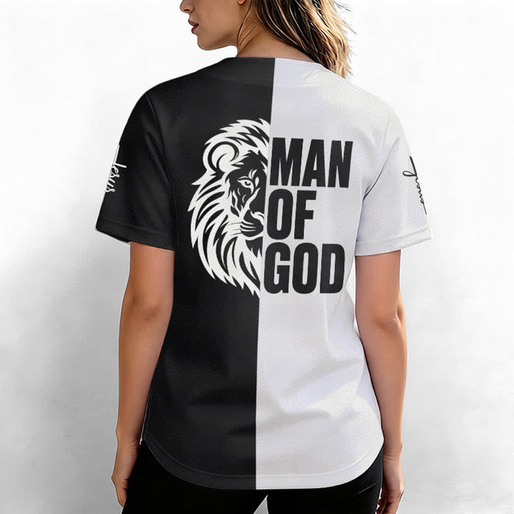 Maillot de baseball noir et blanc bicolore Enfant de Dieu de Christianartworkshop - image 3