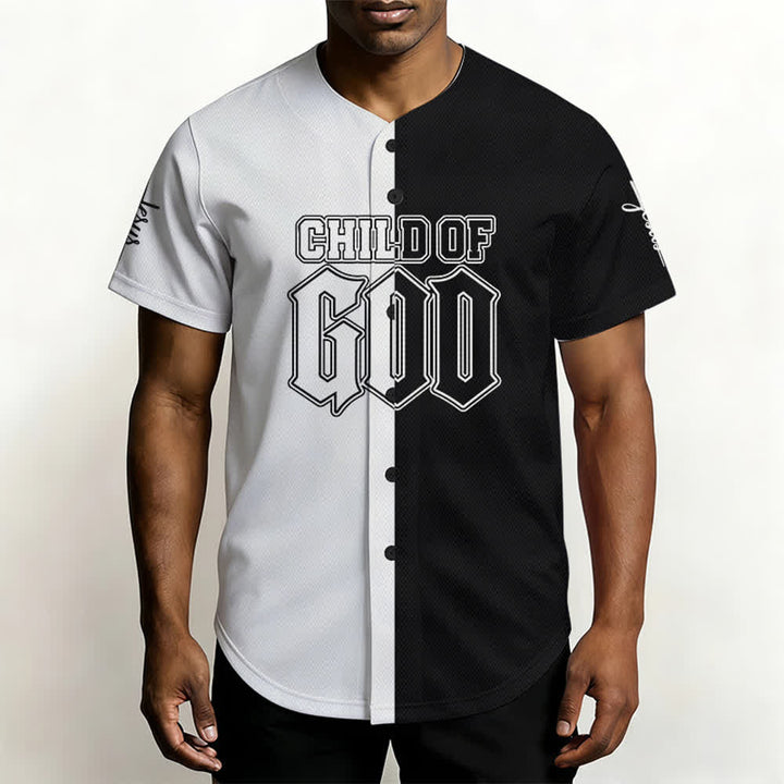 Maillot de baseball noir et blanc bicolore Enfant de Dieu de Christianartworkshop - image 6