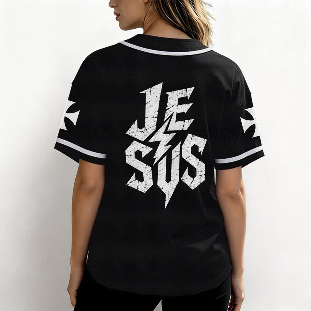 Maillot de baseball noir vieilli « Christianartworkshop Jesus Highway To Heaven » - image 3