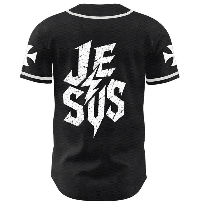 Maillot de baseball noir vieilli « Christianartworkshop Jesus Highway To Heaven » - image 1