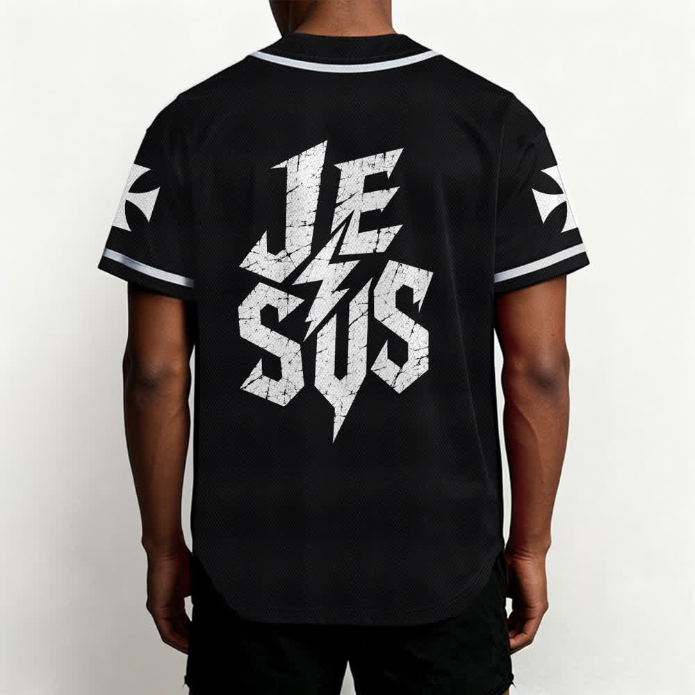 Maillot de baseball noir vieilli « Christianartworkshop Jesus Highway To Heaven » - image 5