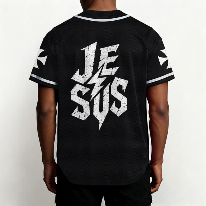 Maillot de baseball noir vieilli « Christianartworkshop Jesus Highway To Heaven » - image 5