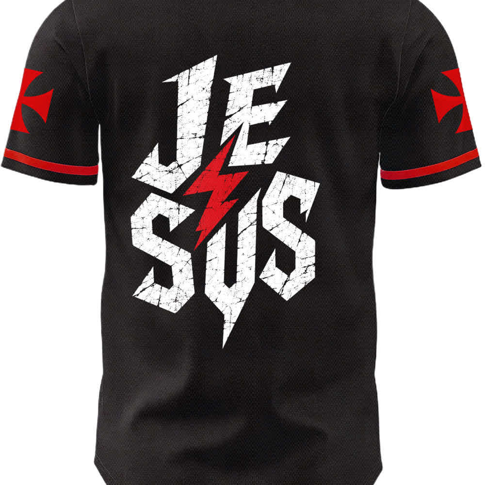 Maillot de baseball noir vieilli « Christianartworkshop Jesus Highway To Heaven » - image 8