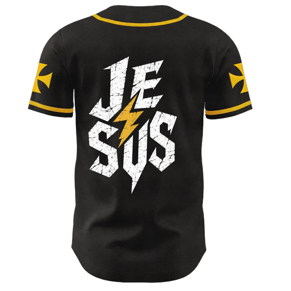 Maillot de baseball noir vieilli « Christianartworkshop Jesus Highway To Heaven » - image 15