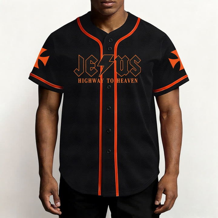 Maillot de baseball noir vieilli « Christianartworkshop Jesus Highway To Heaven » - image 27