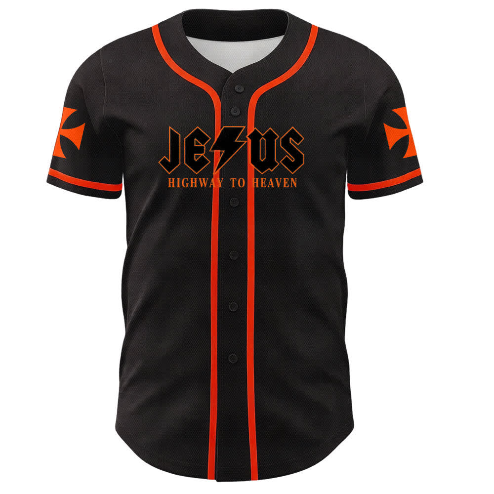 Maillot de baseball noir vieilli « Christianartworkshop Jesus Highway To Heaven » - image 23