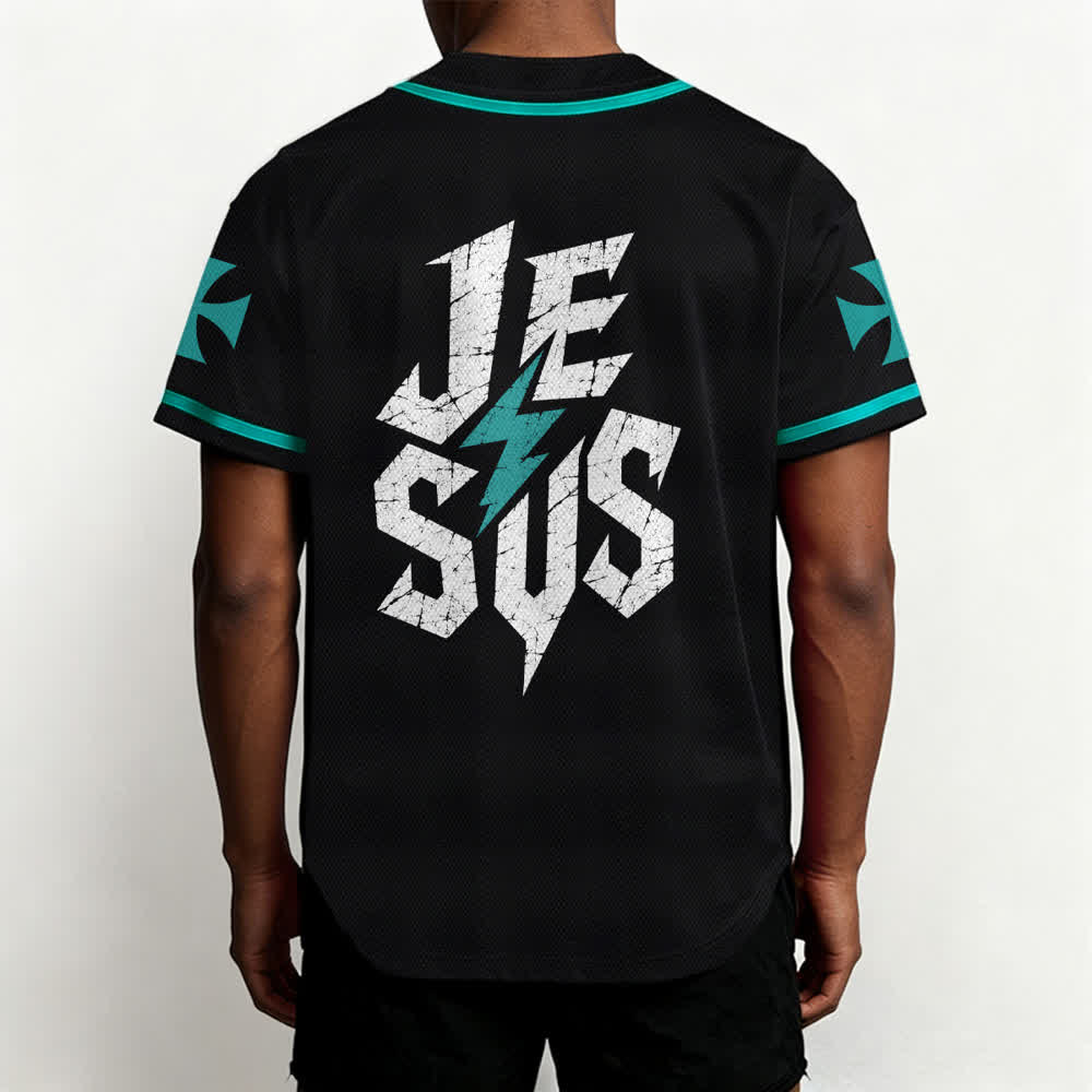 Maillot de baseball noir vieilli « Christianartworkshop Jesus Highway To Heaven » - image 33
