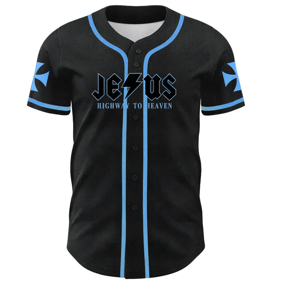 Maillot de baseball noir vieilli « Christianartworkshop Jesus Highway To Heaven » - image 37