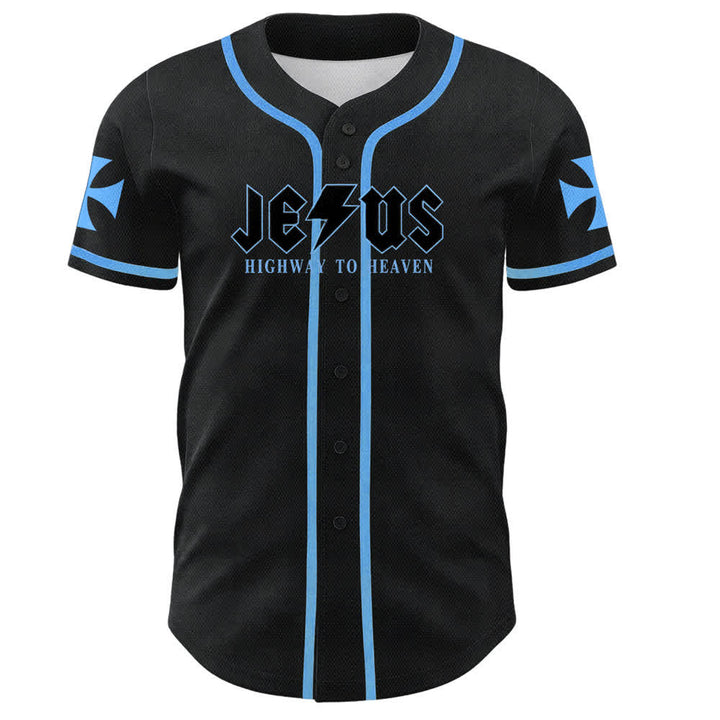 Maillot de baseball noir vieilli « Christianartworkshop Jesus Highway To Heaven » - image 37