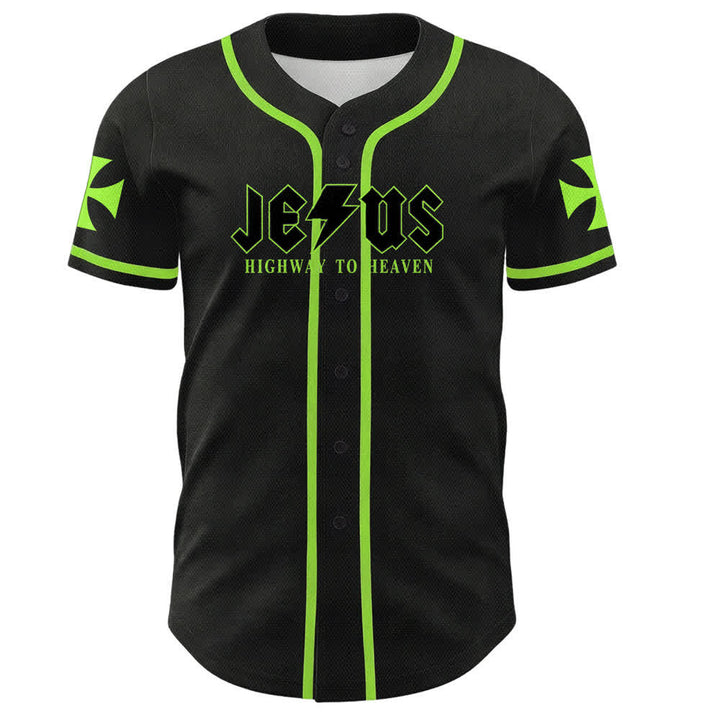 Maillot de baseball noir vieilli « Christianartworkshop Jesus Highway To Heaven » - image 51