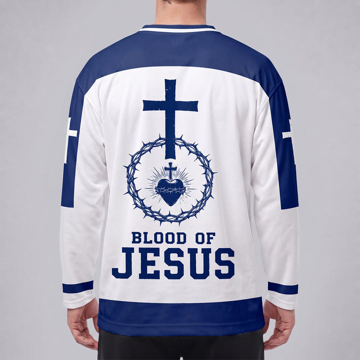 Maillot de hockey à manches longues Christianartworkshop Sang de Jésus Sacré-Cœur  - image 4