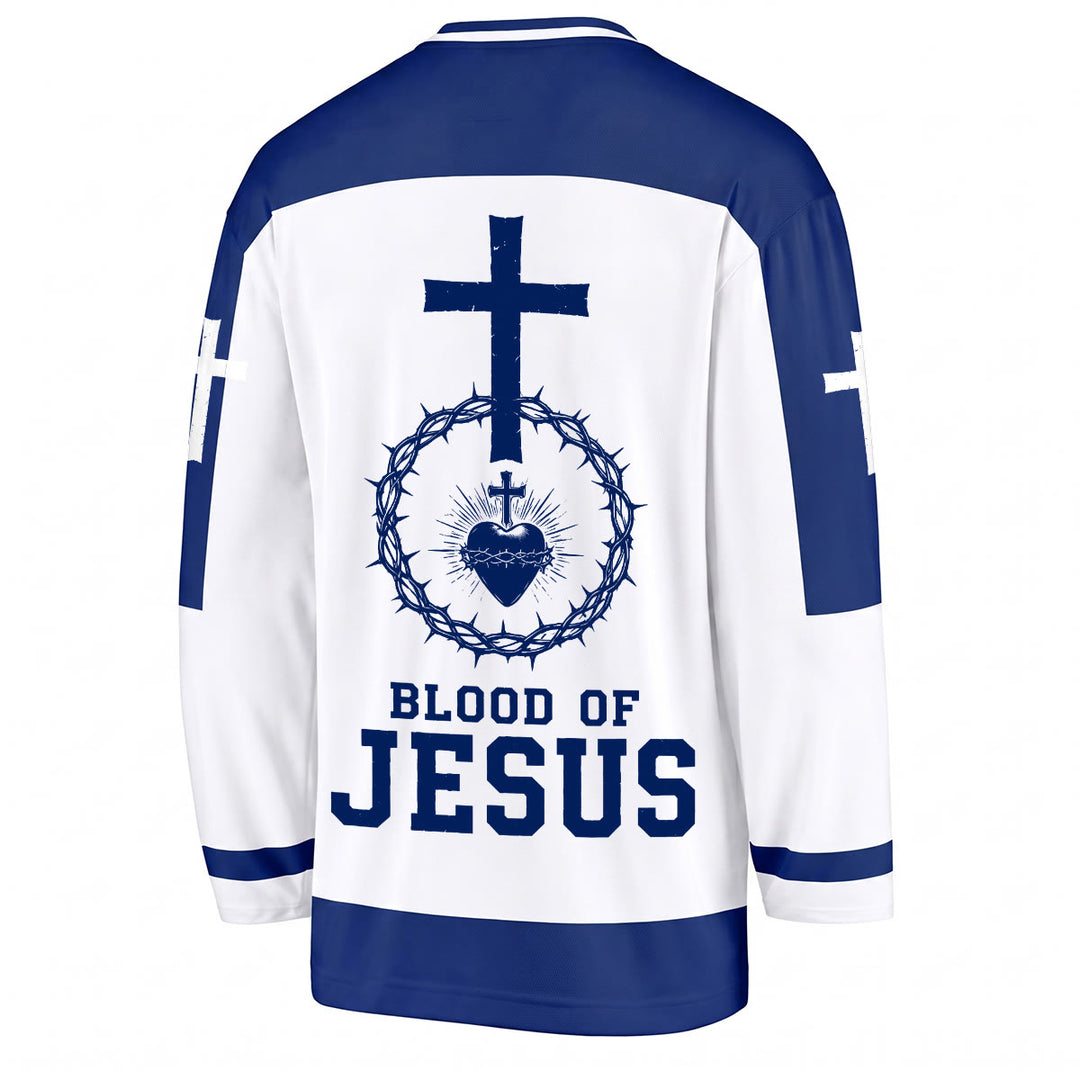 Maillot de hockey à manches longues Christianartworkshop Sang de Jésus Sacré-Cœur  - image 6