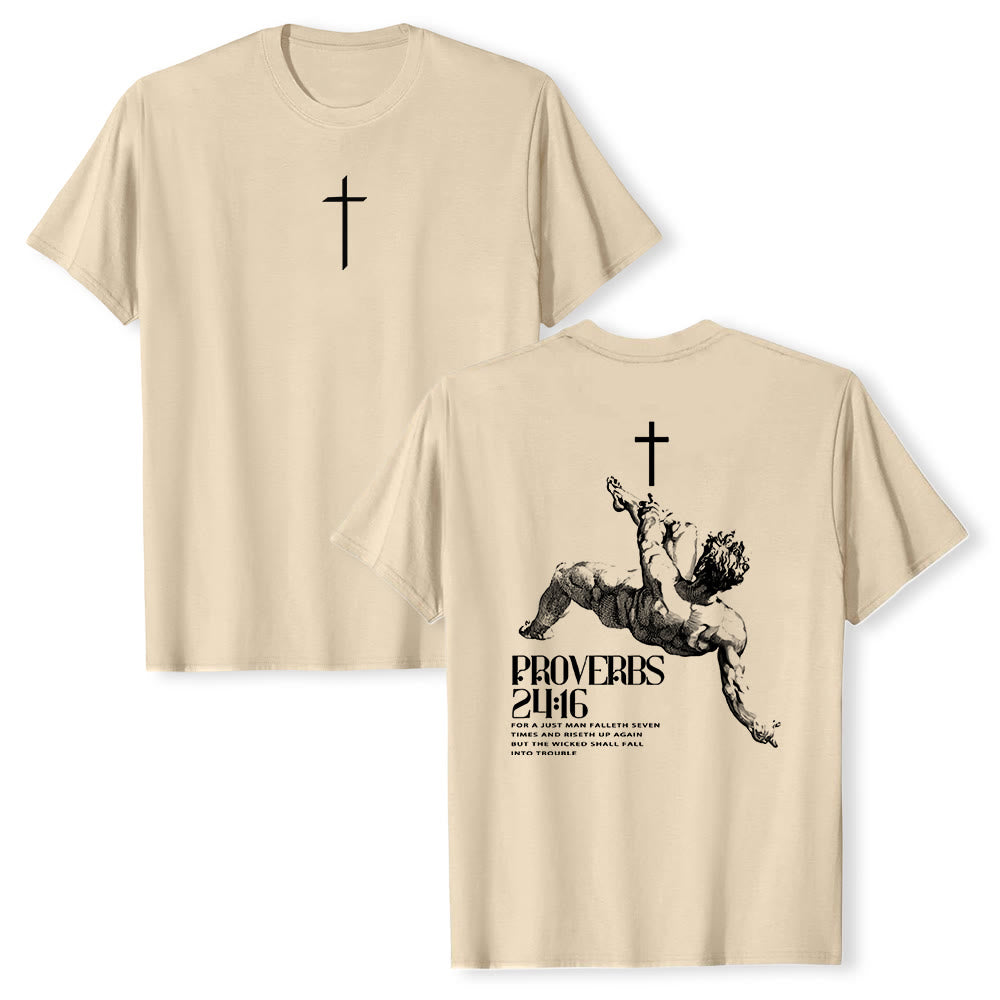 T-shirt chrétien Christianartworkshop Proverbes 24:16 - Beige - 2XL - image 0