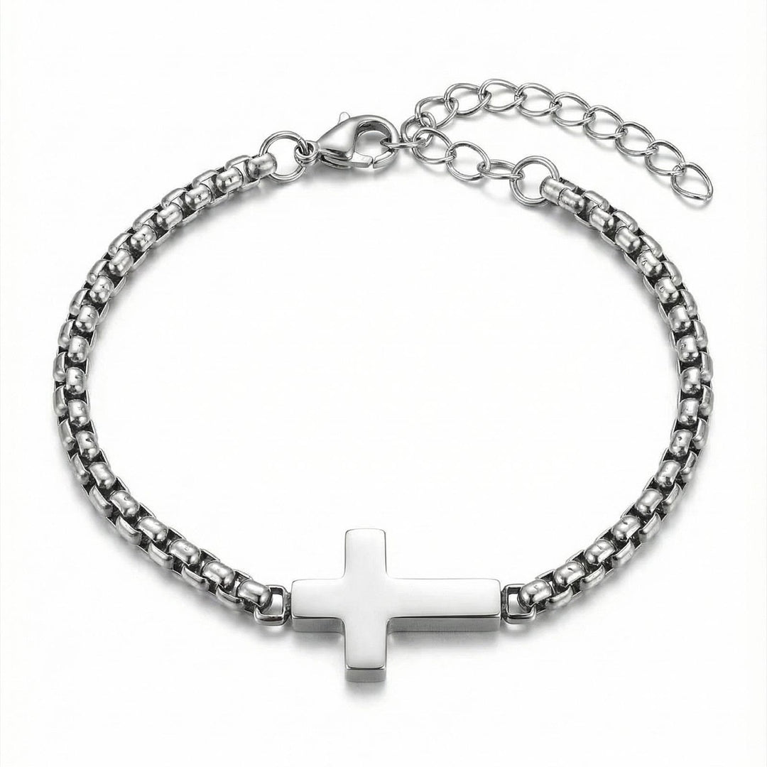 Christianartworkshop Bracelet élégant à chaîne croix polie : signe de protection céleste constante - image 3
