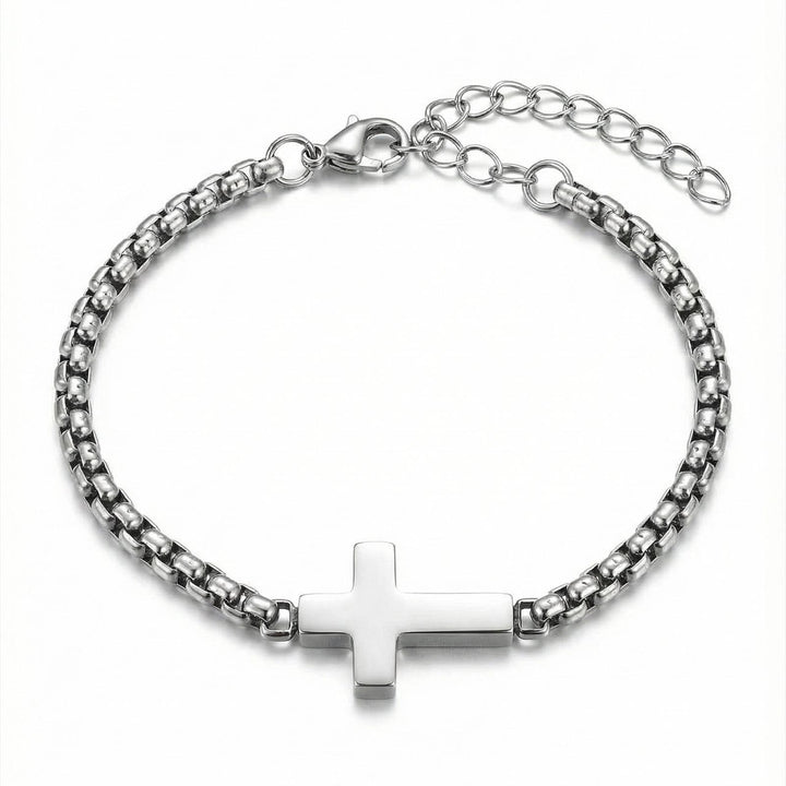 Christianartworkshop Bracelet élégant à chaîne croix polie : signe de protection céleste constante - image 3