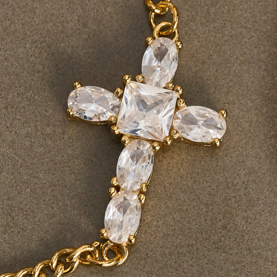 Christianartworkshop Bracelet croix en cristal facetté : symbole de calme et de paix éternelle - image 4