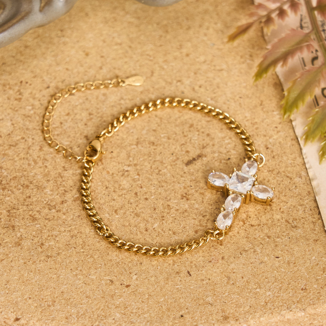 Christianartworkshop Bracelet croix en cristal facetté : symbole de calme et de paix éternelle - image 2