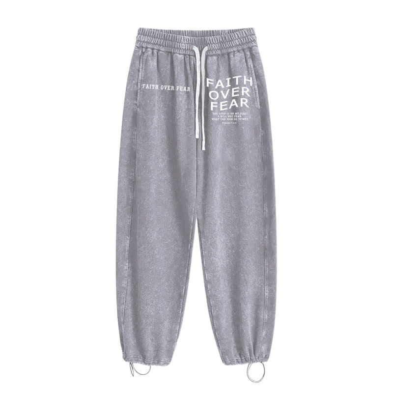Christianartworkshop Déclaration « La foi plutôt que la peur » Pantalon de survêtement délavé - image 18