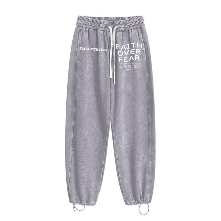 Christianartworkshop Déclaration « La foi plutôt que la peur » Pantalon de survêtement délavé - image 18
