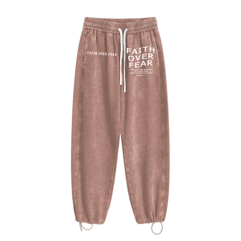 Christianartworkshop Déclaration « La foi plutôt que la peur » Pantalon de survêtement délavé - image 2