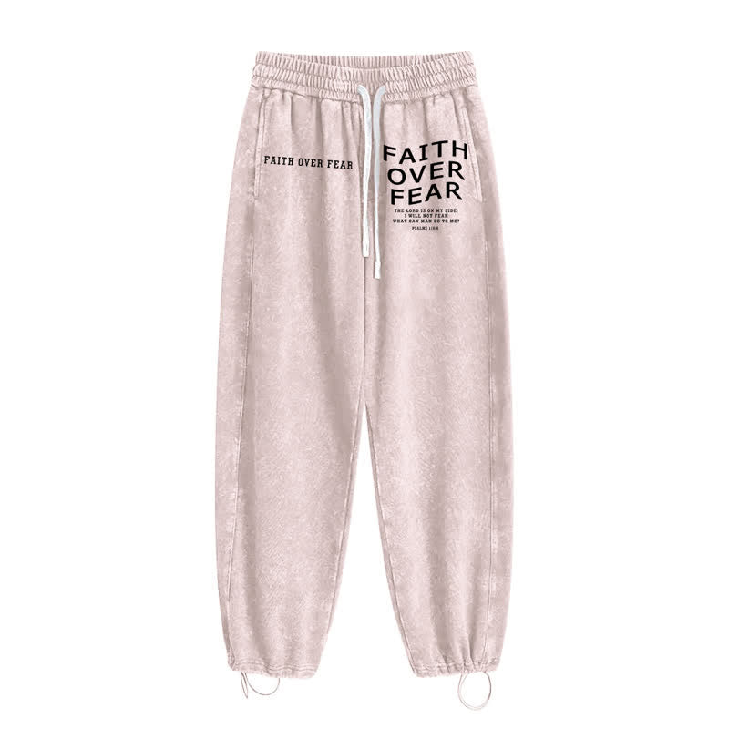 Christianartworkshop Déclaration « La foi plutôt que la peur » Pantalon de survêtement délavé - image 34