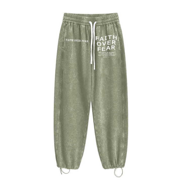 Christianartworkshop Déclaration « La foi plutôt que la peur » Pantalon de survêtement délavé - image 26