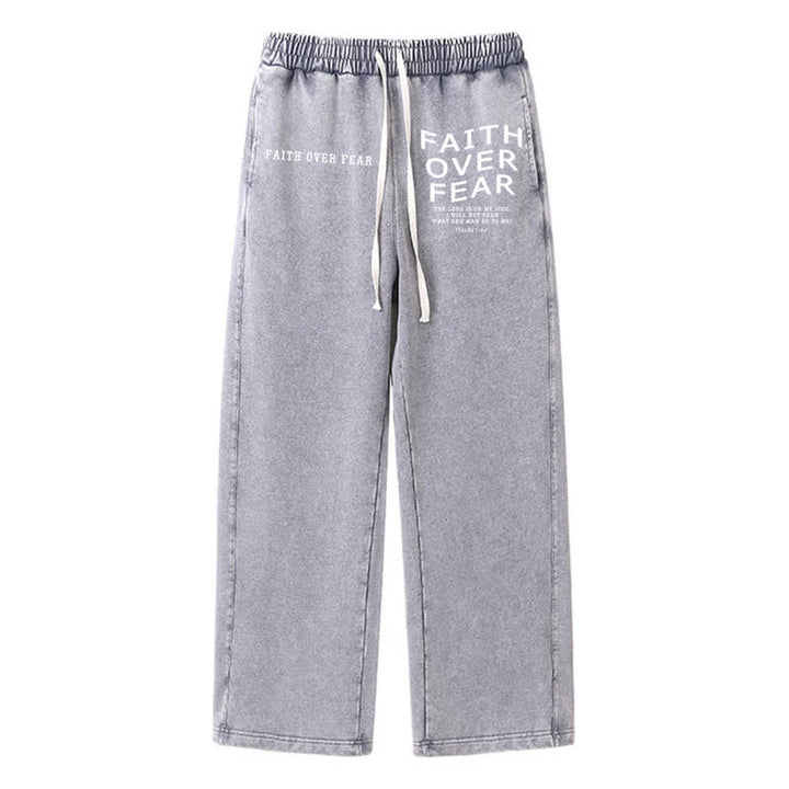 Christianartworkshop Déclaration « La foi plutôt que la peur » Pantalon de survêtement délavé - Gris - 2XL - image 16