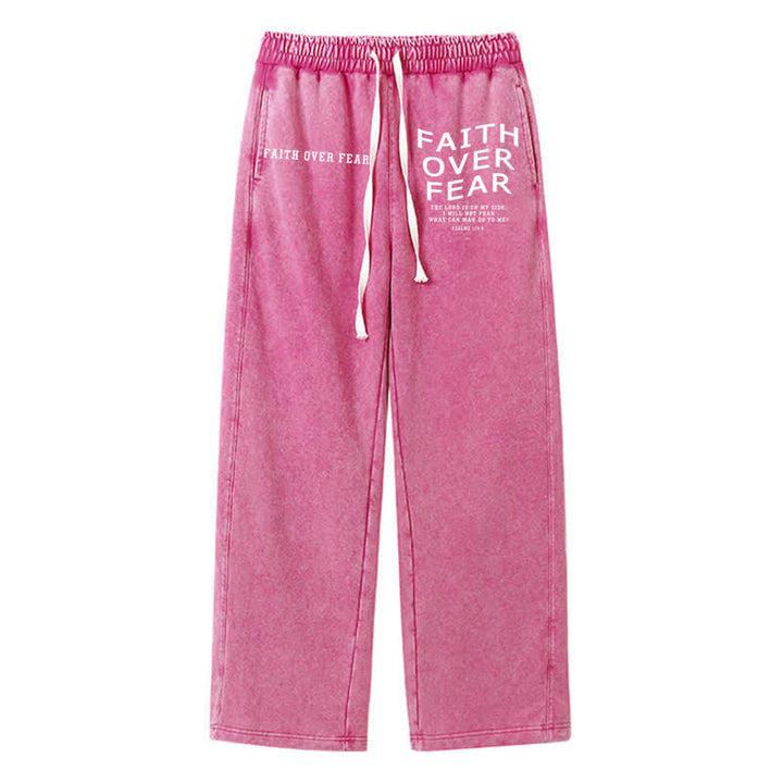 Christianartworkshop Déclaration « La foi plutôt que la peur » Pantalon de survêtement délavé - Rose - 2XL - image 40
