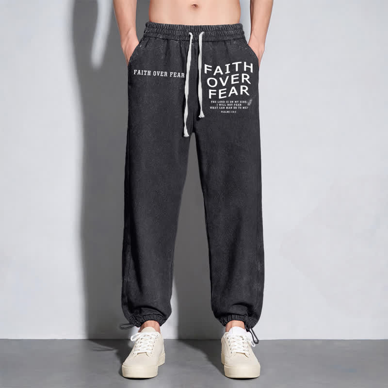 Christianartworkshop Déclaration « La foi plutôt que la peur » Pantalon de survêtement délavé - image 14