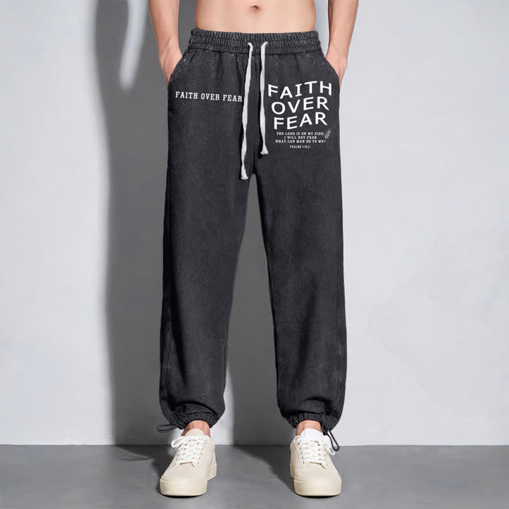Christianartworkshop Déclaration « La foi plutôt que la peur » Pantalon de survêtement délavé - image 14