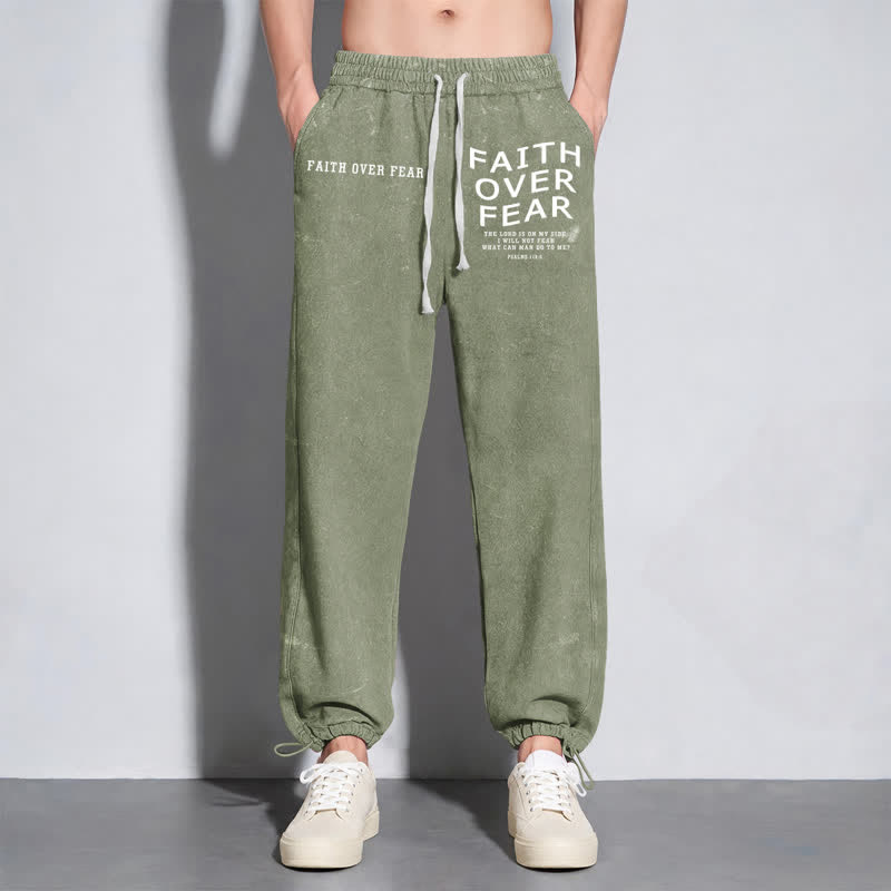 Christianartworkshop Déclaration « La foi plutôt que la peur » Pantalon de survêtement délavé - image 30