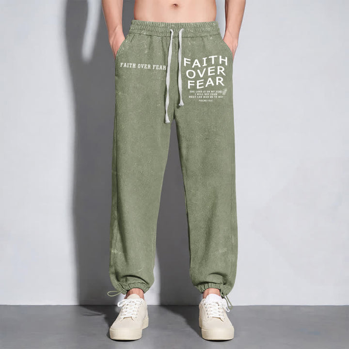 Christianartworkshop Déclaration « La foi plutôt que la peur » Pantalon de survêtement délavé - image 30