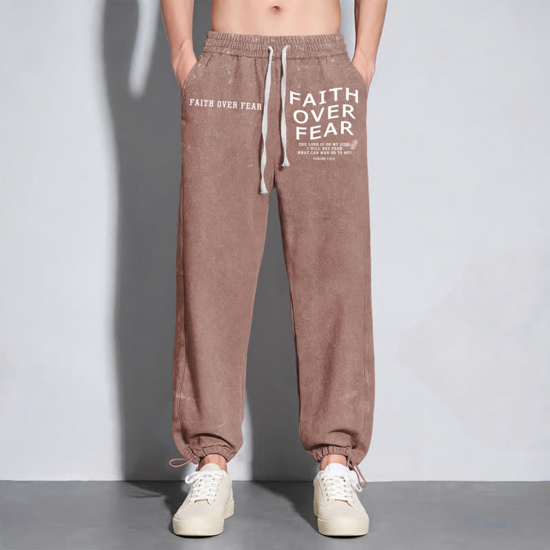 Christianartworkshop Déclaration « La foi plutôt que la peur » Pantalon de survêtement délavé - image 6
