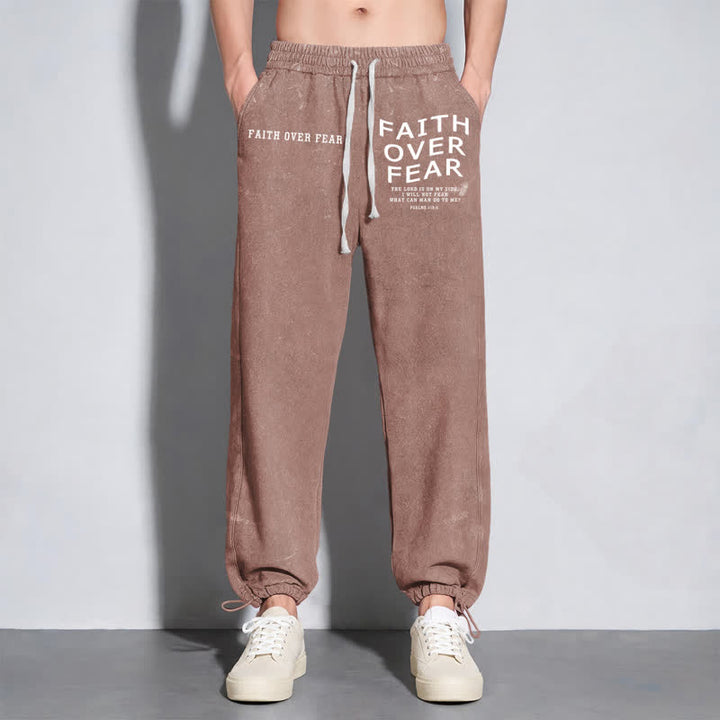 Christianartworkshop Déclaration « La foi plutôt que la peur » Pantalon de survêtement délavé - image 6