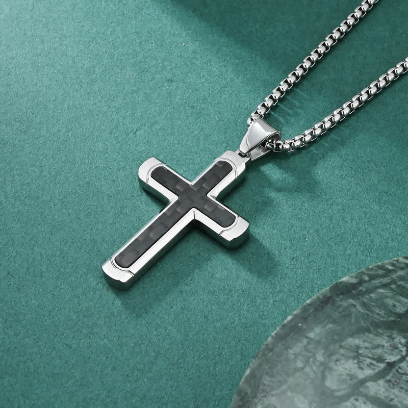 Christianartworkshop Collier minimaliste à croix polie : symbole de paix et de réconfort divin - Argent - image 1