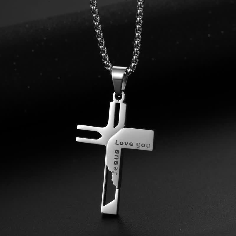 Christianartworkshop Collier croix élégant en acier inoxydable : Réceptacle de douce grâce sacrée - Argent - image 1