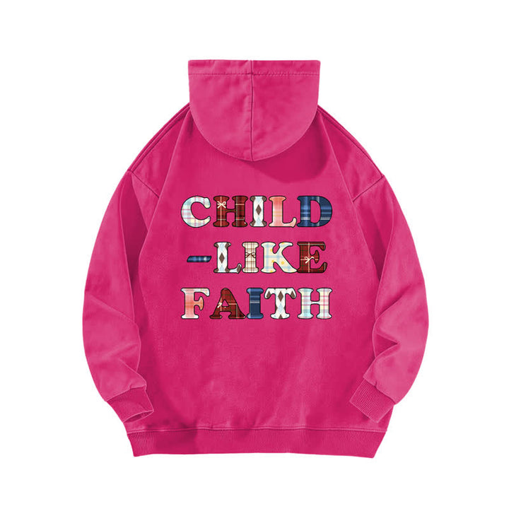 Christianartworkshop Sweat à capuche délavé Child Like Faith à carreaux avec inscription sur le devant et au dos - image 17
