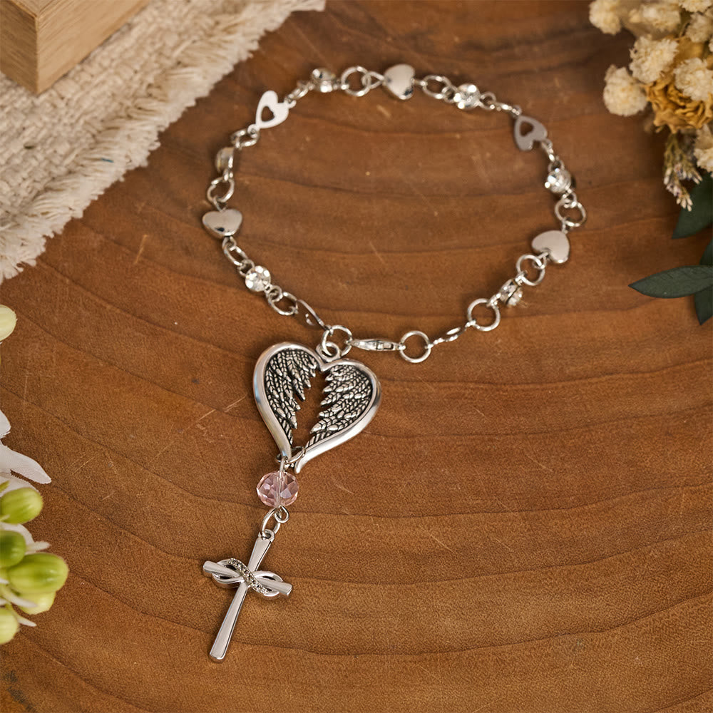 Porte-clés Cœur et Ailes d'Ange Gardien de Christianartworkshop pour voiture : Un doux rappel de protection - Ange gardien - B - image 4